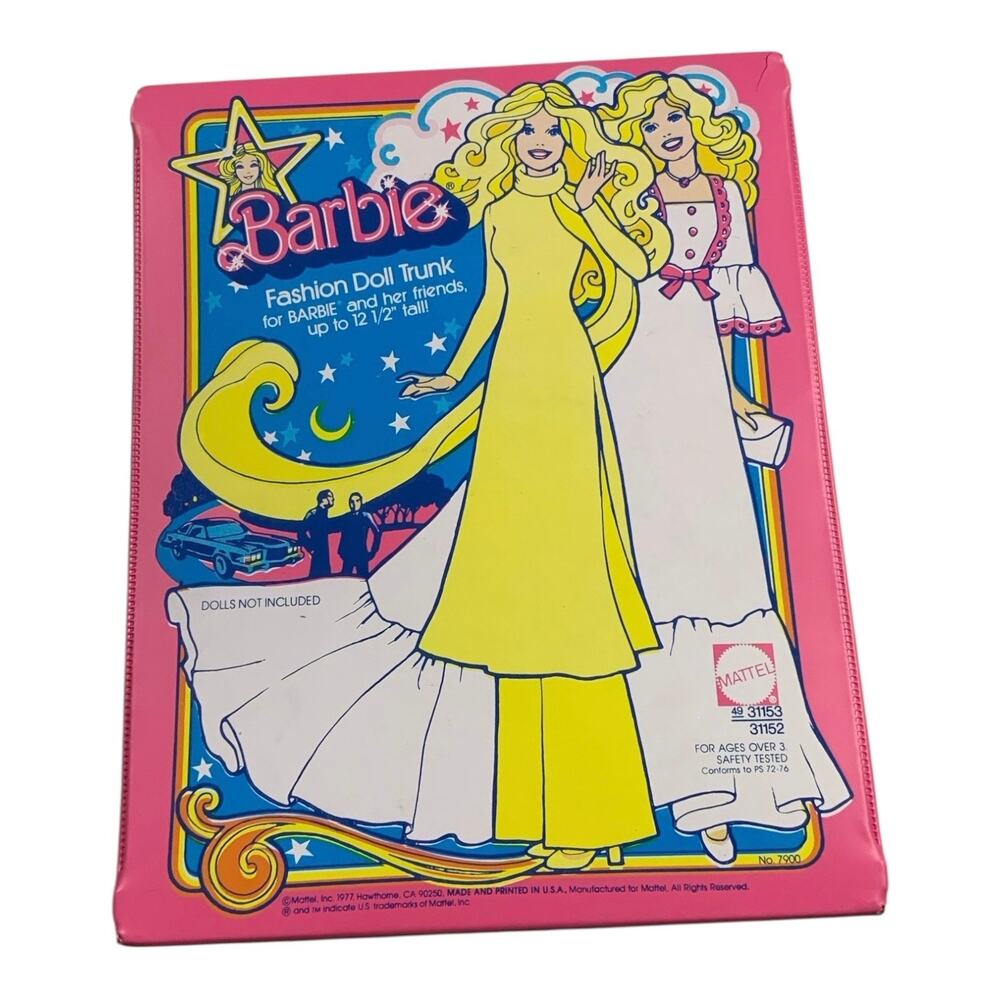 Vintage Barbie Fashion Doll Trunk Case 1977 Mattel Pink Storage Hard Case